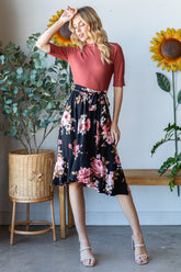 Reborn J Women's Floral Wrap Ruffle Hem Skirt - Elegant & Versatile